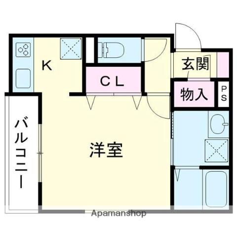 SUMICLO IV(ワンルーム/1階)の間取り写真