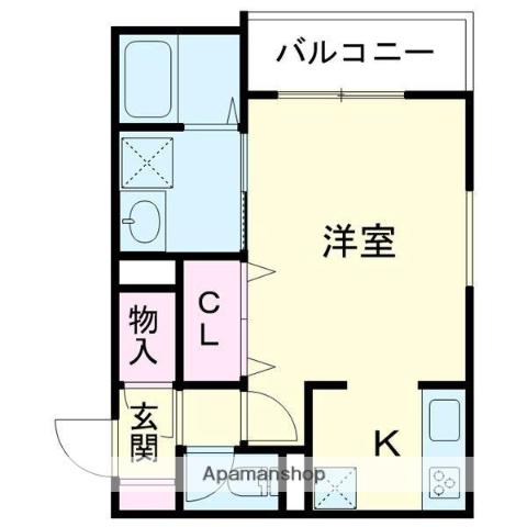 SUMICLO IV(ワンルーム/2階)の間取り写真