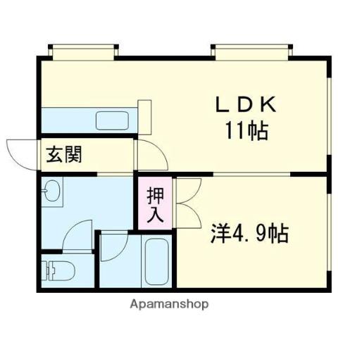 クリスタルハーモニー26(1LDK/1階)の間取り写真