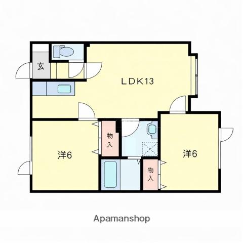クリークビレッジ(2LDK/1階)の間取り写真