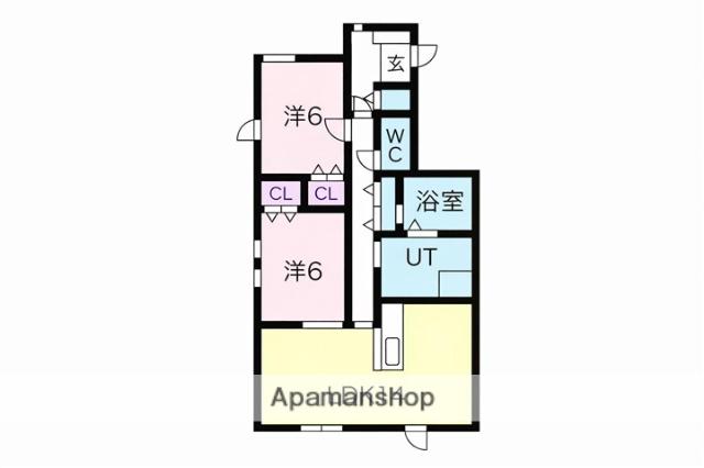 ECOA拓勇(2LDK/2階)の間取り写真