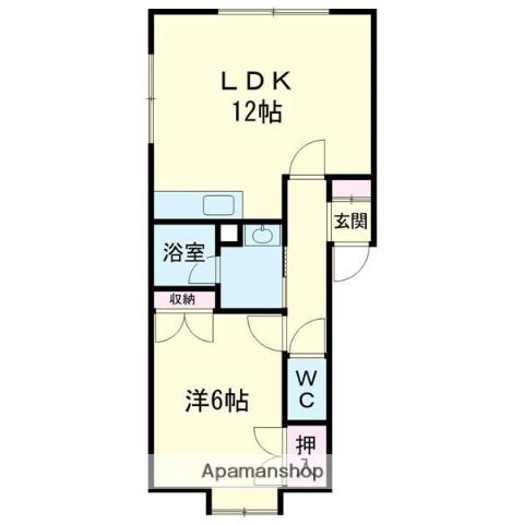 クリスタルハーモニー28(1DK/1階)の間取り写真