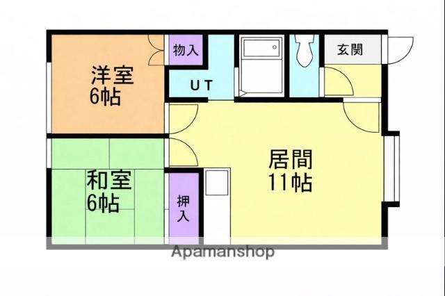 三協マンション(2LDK/2階)の間取り写真
