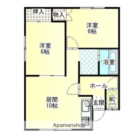 ハイツエーデルワイス(2DK/1階)の間取り写真