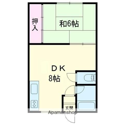 ベルデハイム2(1DK/1階)の間取り写真