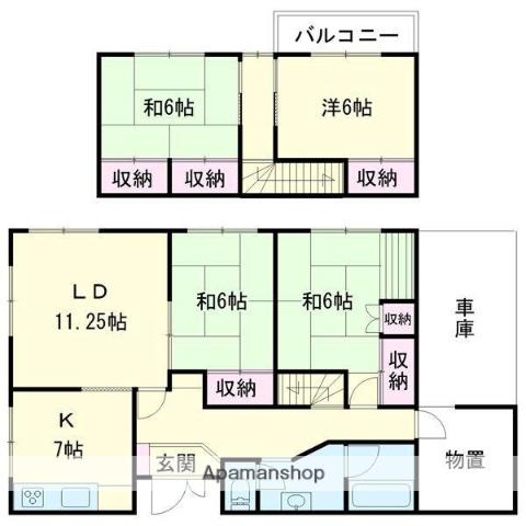室蘭本線 糸井駅 徒歩7分 2階建 築50年(4LDK)の間取り写真