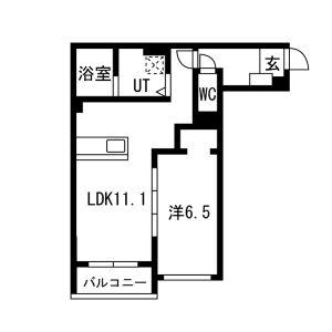 RIGEL EIN(1LDK/1階)の間取り写真