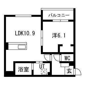 RIGEL EIN(1LDK/2階)の間取り写真