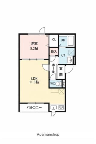 拓勇西町8 A棟(1LDK/2階)の間取り写真