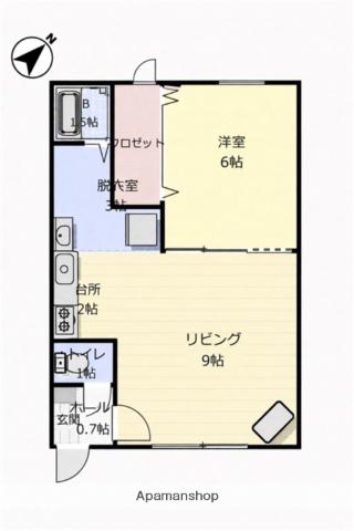 ハイツ古川V(1LDK/2階)の間取り写真