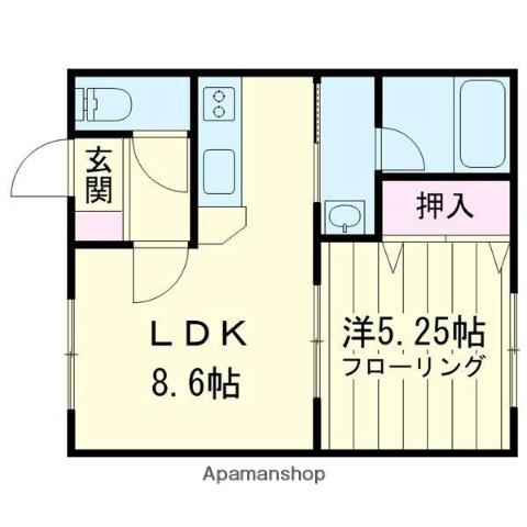 ロジェ住吉(1LDK/2階)の間取り写真
