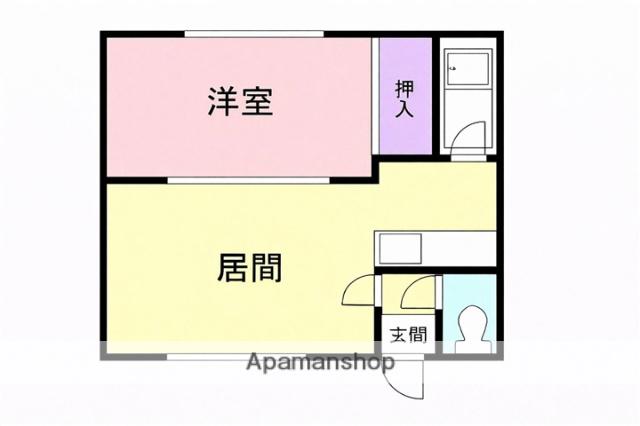 ライトハウスA(1DK/2階)の間取り写真