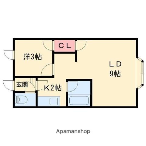 シレーヌ泉(1DK/2階)の間取り写真