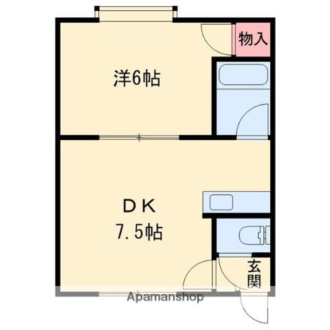 カインドリー矢代(1DK/1階)の間取り写真