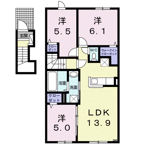 ネオ グレイスⅢ(3LDK/2階)の間取り写真