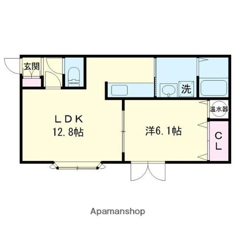 レインボーハウス日の出NO38(1LDK/1階)の間取り写真