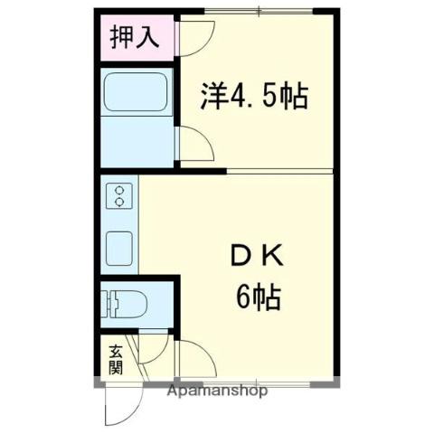 コーポエスポワール(1DK/2階)の間取り写真