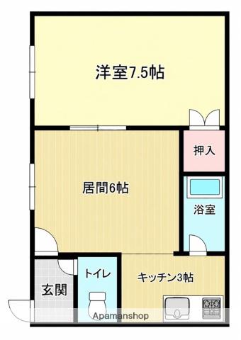 ハイツコスモス(1DK/2階)の間取り写真