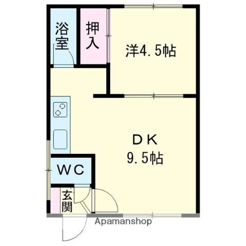 ルミノ春日(1DK/2階)の間取り写真