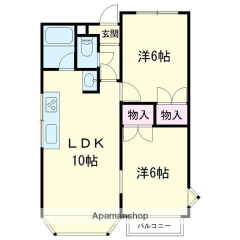 メゾンボヌール(2LDK/3階)の間取り写真