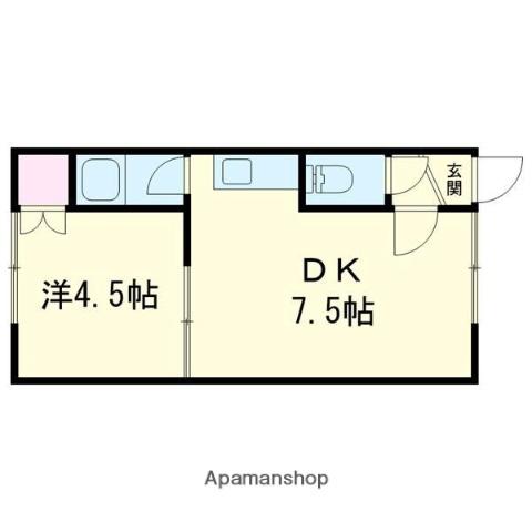 エスポワール千歳(1DK/3階)の間取り写真