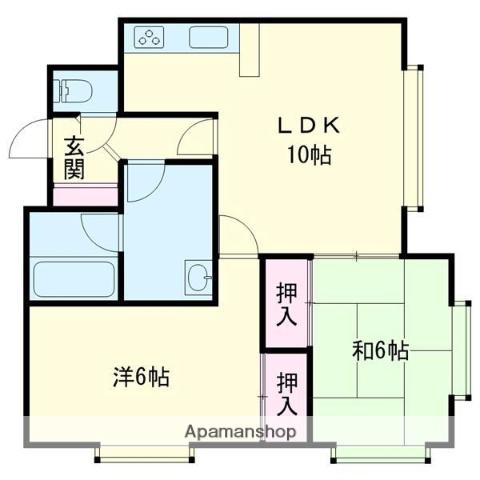 クリスタルハーモニー6(2LDK/1階)の間取り写真