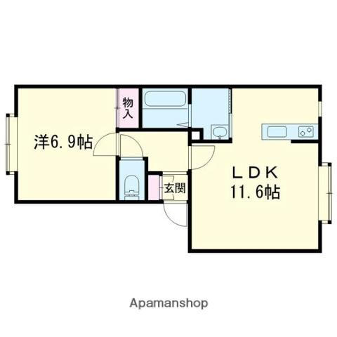 トーラス(1LDK/1階)の間取り写真