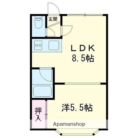 メゾンドビダン(1DK/3階)の間取り写真
