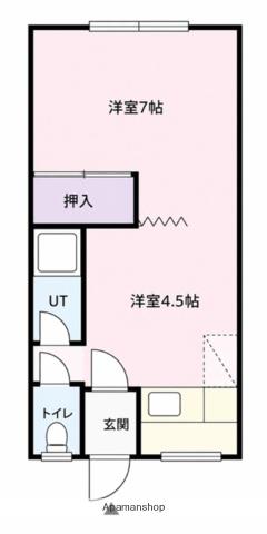 ハイツ古川Ⅱ(1DK/2階)の間取り写真