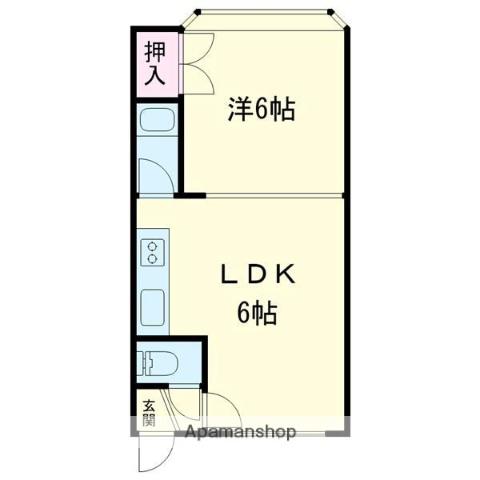 ペアレント2(1DK/2階)の間取り写真