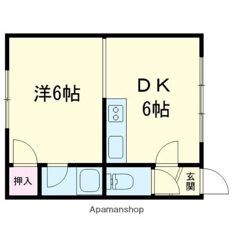 カーサ北光(1DK/2階)の間取り写真