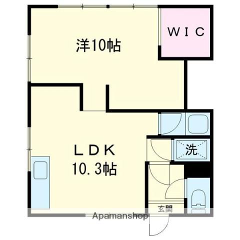 なるせアパート(1LDK/1階)の間取り写真