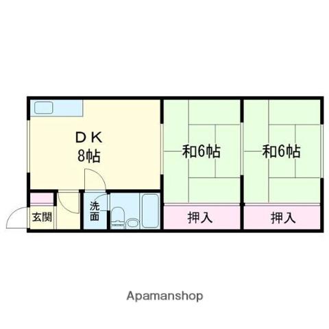 ハイツ木村(2DK/2階)の間取り写真
