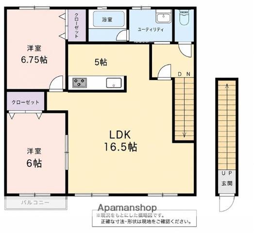 レジオンドヌール美園(2LDK/2階)の間取り写真