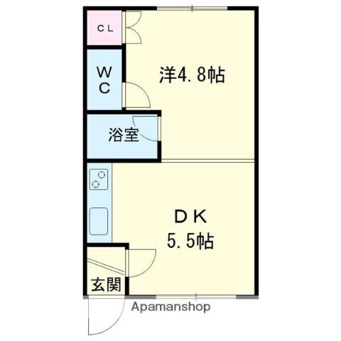 サニープレイス(1DK/1階)の間取り写真
