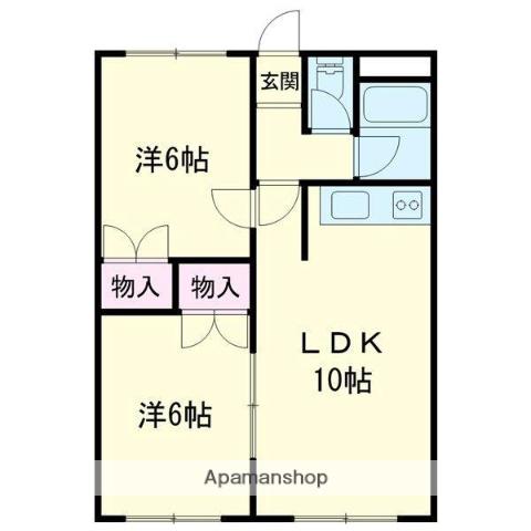 ハイツチェスカⅠ(2LDK/3階)の間取り写真