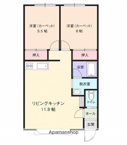 コーポF・C(2LDK/2階)の間取り写真