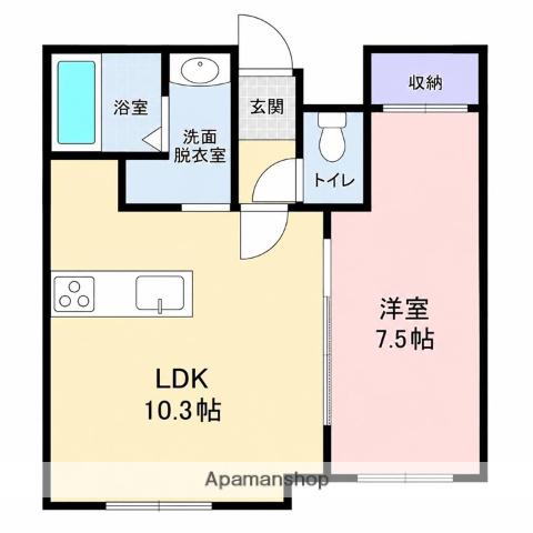 苫小牧市北栄町5丁目AP(1LDK/3階)の間取り写真
