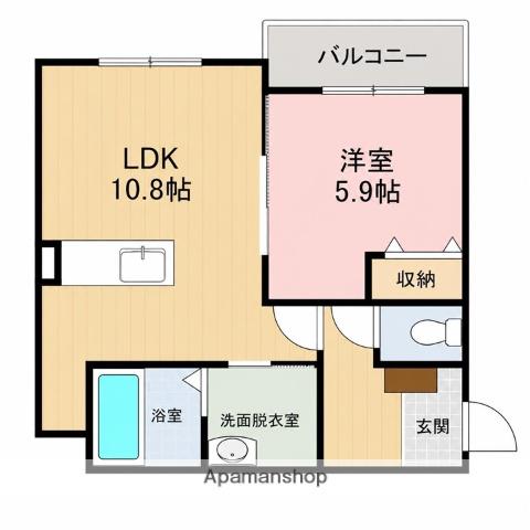 苫小牧市北栄町5丁目AP(1LDK/3階)の間取り写真