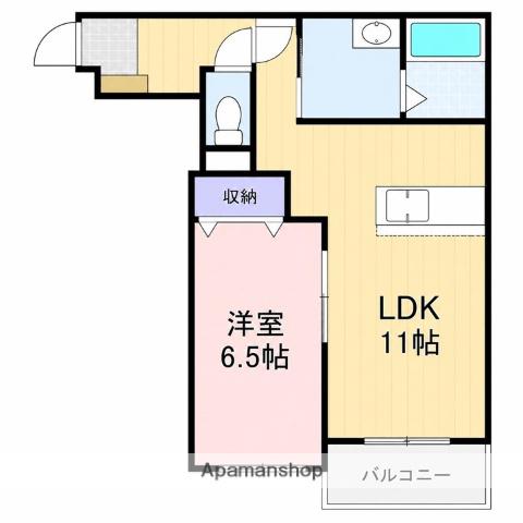 苫小牧市北栄町5丁目AP(1LDK/1階)の間取り写真