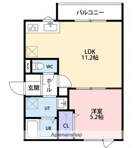 LIEN FORT TAKUYU(1LDK/3階)の間取り写真