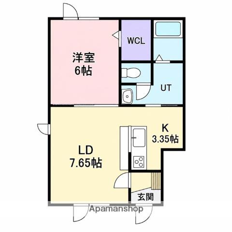 柏木町APⅠ 南棟(1LDK/2階)の間取り写真