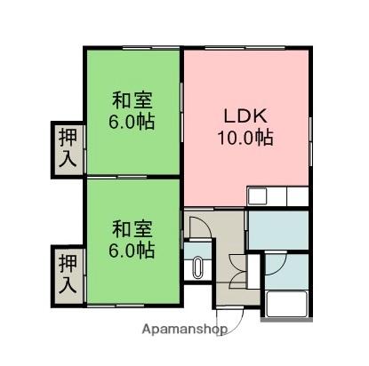 昭和ハイツ(2LDK/2階)の間取り写真