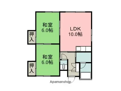昭和ハイツ(2LDK/2階)の間取り写真