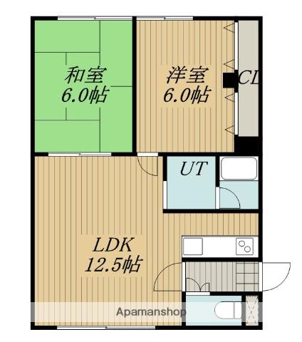 レジオンドヌール(2LDK/3階)の間取り写真