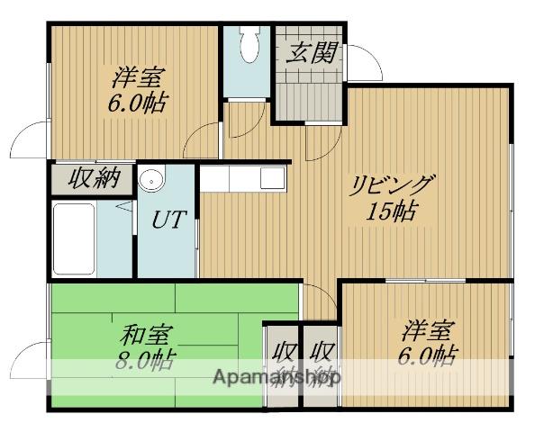 稲穂マンションA・B(3LDK/2階)の間取り写真