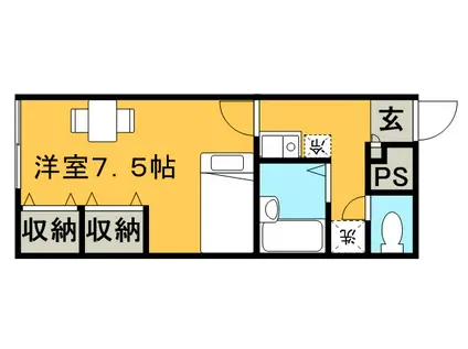 レオパレスサミット花和(1K/2階)の間取り写真