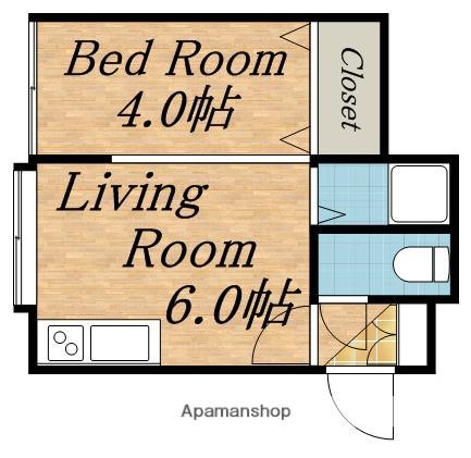 キャンパスサイド101(1DK/2階)の間取り写真