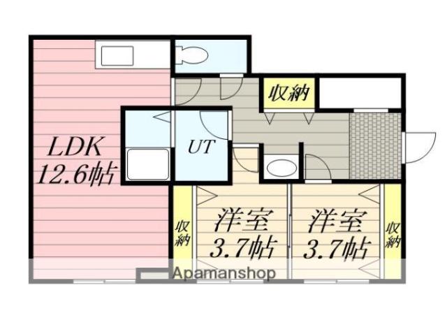 コンドミニアム21(2LDK/2階)の間取り写真