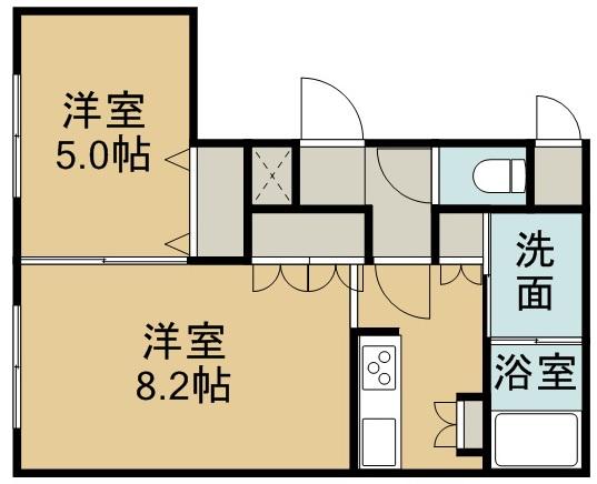 METEO(1LDK/3階)の間取り写真